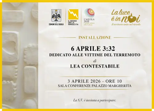L’Aquila inaugura “6 aprile 3:32”, l’opera permanente di Lea Contestabile dedicata alle vittime del sisma